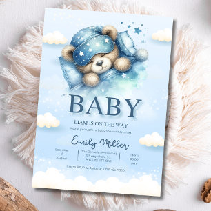 Teddy Bear Baby Shower Invitation, Boy Baby Shower Invitation