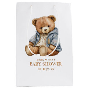 Teddy Bear Baby Shower Invitation Can Bearly Wait Medium Gift Bag
