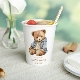 Teddy Bear Baby Shower Invitation Can Bearly Wait  Paper Cups