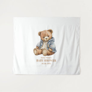 Teddy Bear Baby Shower Invitation Can Bearly Wait  Tapestry