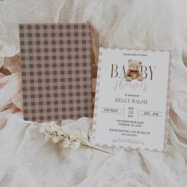 Teddy Bear Baby Shower Invitation Neutral Bear  (Creator Uploaded)