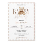 Teddy Bear Baby Shower Invitation Neutral Bear