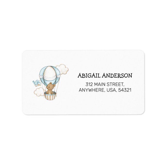 Teddy Bear Baby Shower Invitations Address Label (Front)