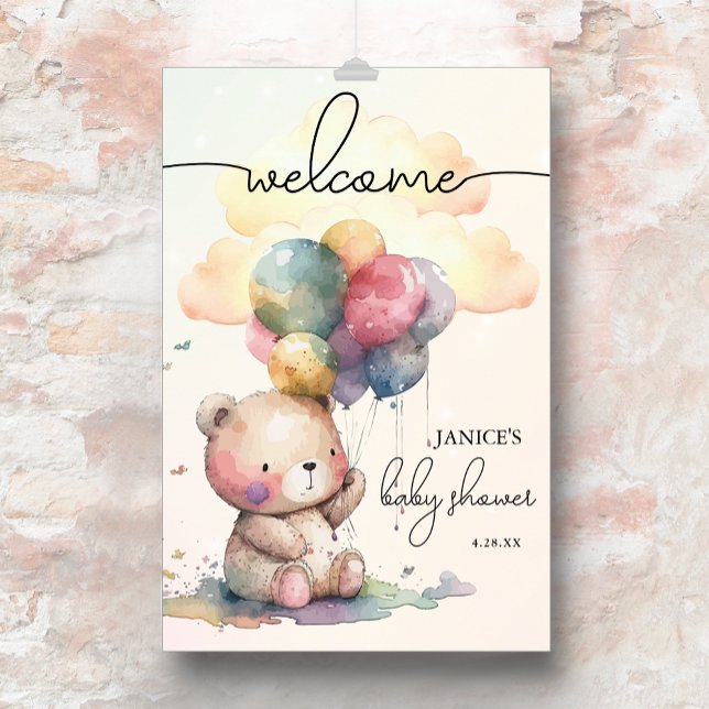 Teddy Bear Baby Shower Large Welcome Poster (Creator Uploaded)