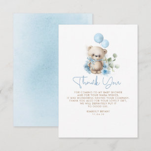 Teddy Bear Baby Shower Little Thank You Card