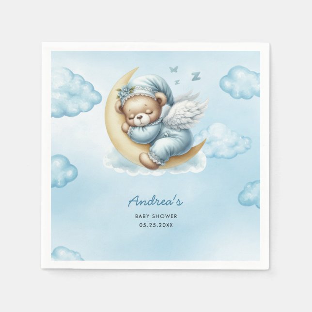 Teddy Bear Baby Shower Napkin (Front)