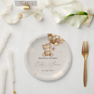 Teddy Bear Baby Shower Neutral  Paper Plate