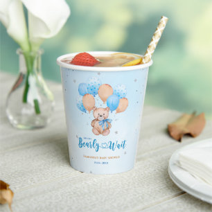 Teddy bear baby shower paper cups