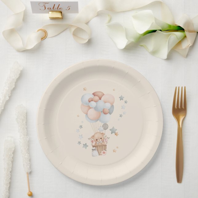 Teddy Bear Baby Shower Paper Plate (Wedding)