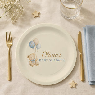 Teddy Bear Baby Shower Paper Plates