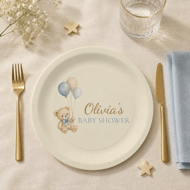 Teddy Bear Baby Shower Paper Plates (Teddy Bear Baby Shower Paper Plates)