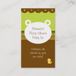 Teddy Bear Baby Shower Party Planner Business Card