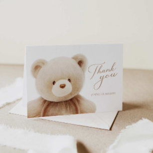 Teddy Bear Baby Shower Personalised Thank You Card