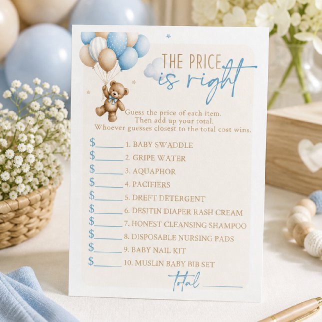 Teddy Bear Baby Shower Printable Game Invitation (Creator Uploaded)