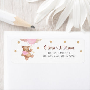 Teddy Bear Baby Shower Return Address