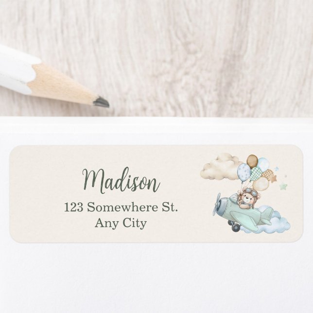  Teddy Bear Baby Shower Return Address  (We Can Bearly Wait Baby Shower Return Address Label)
