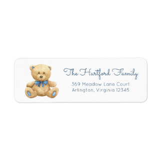 Teddy Bear Baby Shower Return Address