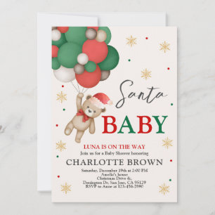 Teddy Bear Baby Shower, Santa Baby Shower Invitation