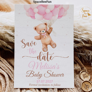 Teddy Bear Baby Shower Save The date We Can Bearly Invitation
