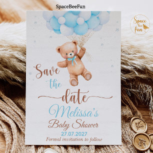 Teddy Bear Baby Shower Save The date We Can Bearly Invitation
