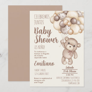 Teddy Bear Baby Shower Spanish Invitation
