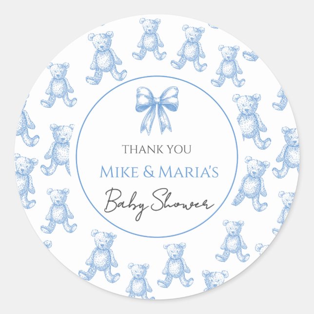 Teddy bear baby shower Sticker (Front)