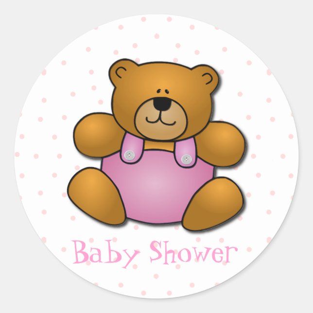 Teddy Bear Baby Shower Stickers (Front)