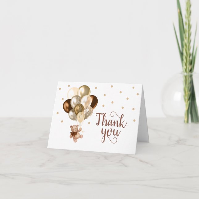 Teddy Bear Baby Shower Thank You Card (Front)