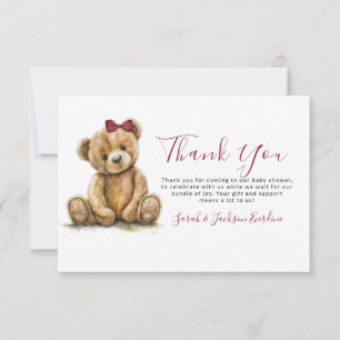 Teddy Bear Baby Shower Thank You  Card