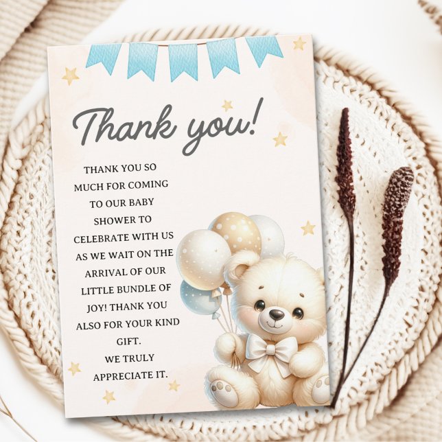 Teddy Bear Baby Shower" Thank You Card (Creator Uploaded)