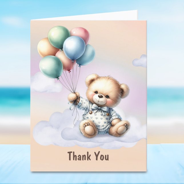 Teddy Bear Baby Shower Thank You Card (Creator Uploaded)