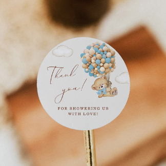 Teddy Bear Baby Shower Thank You Classic Round Sticker