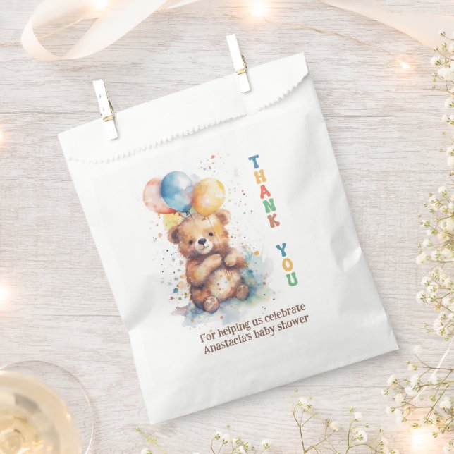 Teddy Bear Baby Shower Thank You Favour Bags (Clipped)