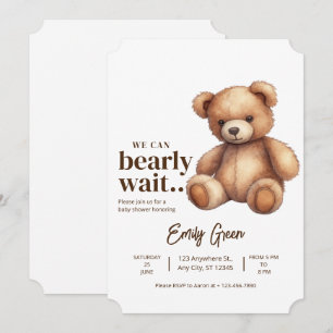 Teddy Bear Baby Shower We Can Bearly Wait minimal