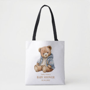 Teddy Bear Baby Shower, We Can Bearly Wait Tote Bag