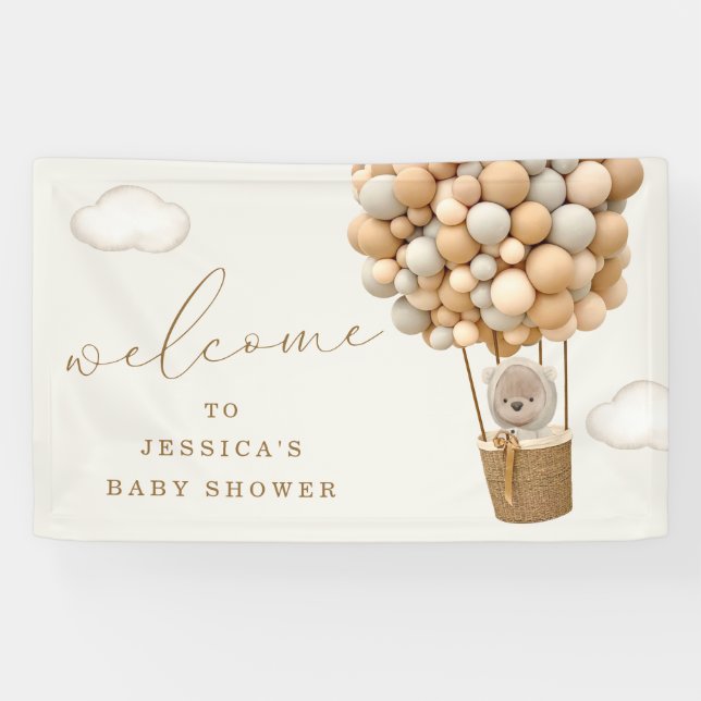 Teddy Bear Baby Shower Welcome Banner (Horizontal)