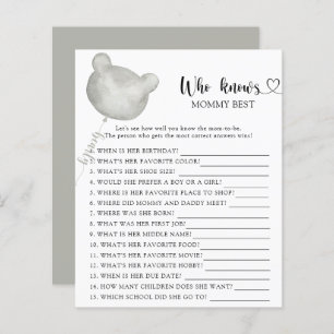 Teddy Bear baby shower, Who knows mummy best