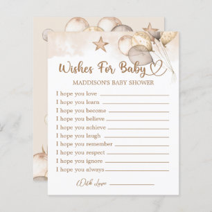 Teddy Bear Baby Shower Wishes for Baby Card