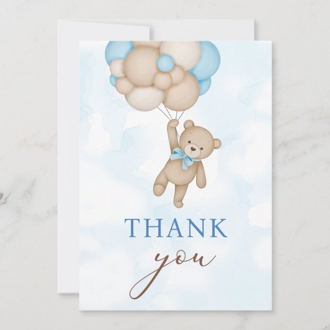 Teddy Bear Baby Thank You Card (Front)