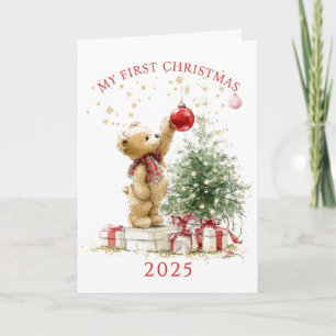 Teddy Bear Baby's First Christmas  Card