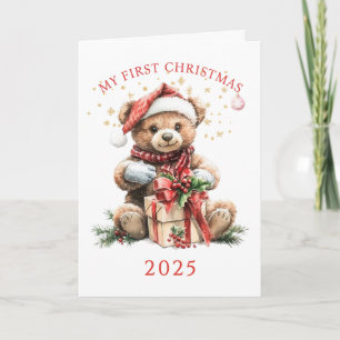 Teddy Bear Baby's First Christmas  Card