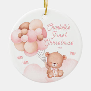 Teddy Bear Baby's First Christmas Ceramic Ornamen Tree Decoration