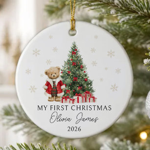 Teddy Bear Baby's First Christmas Ceramic Tree Decoration