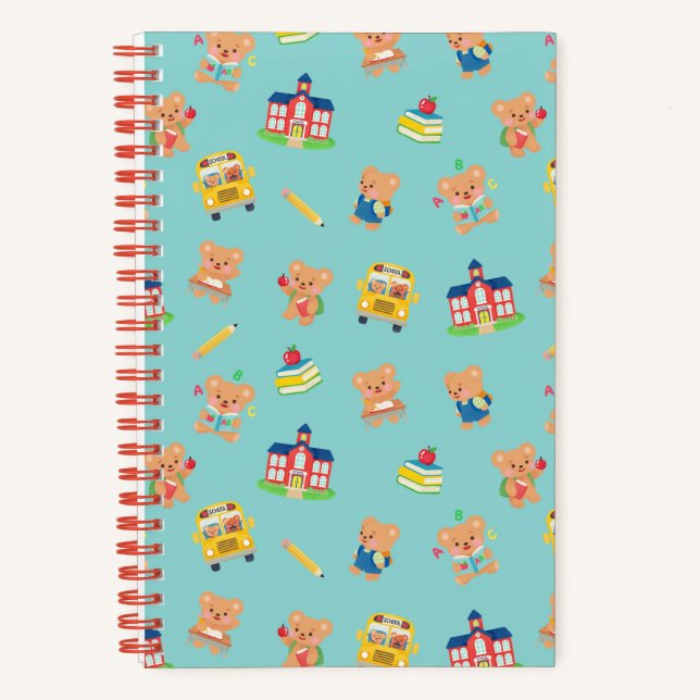 Teddy Bear Back to School Blue Notebook (Front)