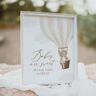 Teddy Bear Balloon Baby Shower Babies are Sweet Poster