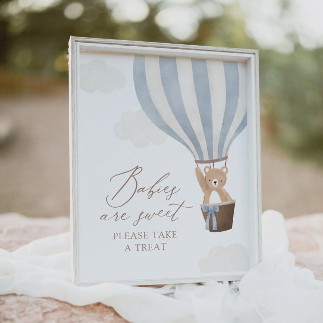 Teddy Bear Balloon Baby Shower Babies are Sweet Poster (Creator Uploaded)