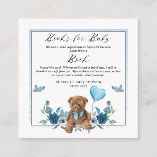 Teddy Bear Balloon Baby Shower Book Request Enclosure Card
