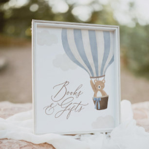 Teddy Bear Balloon Baby Shower Books and Gifts Poster