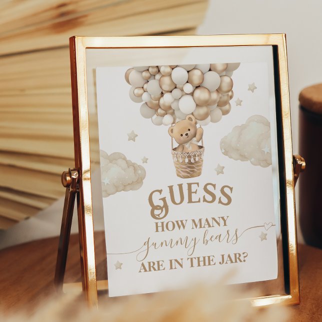 Teddy Bear Balloon Baby Shower guess game Poster (Creator Uploaded)