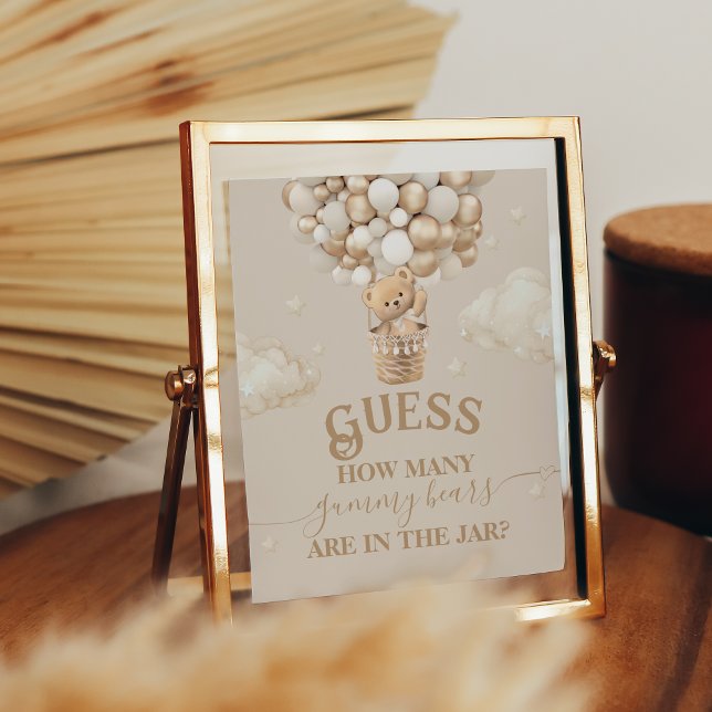 Teddy Bear Balloon Baby Shower guess game Poster (Creator Uploaded)